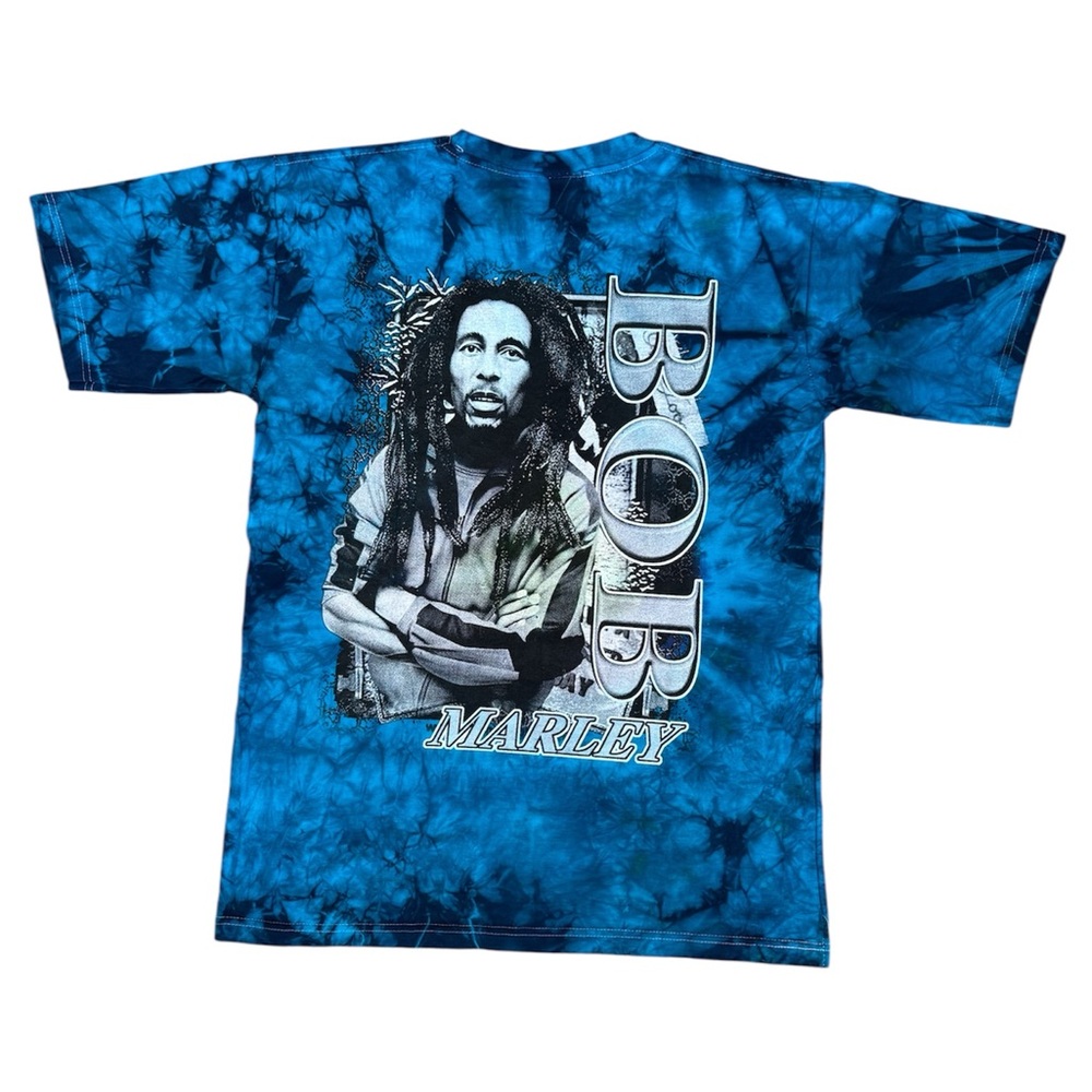 Vintage Y2K Bob Marley Hot Ice Blue Tie Dye Rap Tee T Shirt Men’s Size Large - Picture 2 of 8